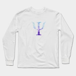 Blue Psi Watercolor Letter Long Sleeve T-Shirt